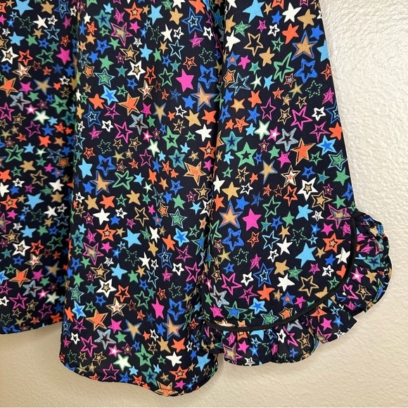 NWT Current Air Star Print Multicolor Flowy Ruffle Blouse - Picture 4 of 9